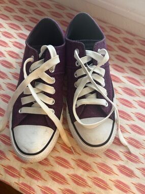 Size 6.5 Converse Plum Low-Top Sneakers with White Soles
